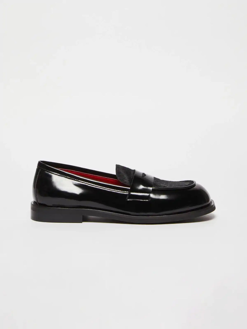 Loafers with ponyskin detail - Black