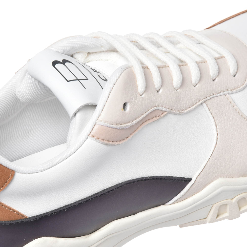 
                  
                    Trainer in tobacco and cream eco-leather
                  
                
