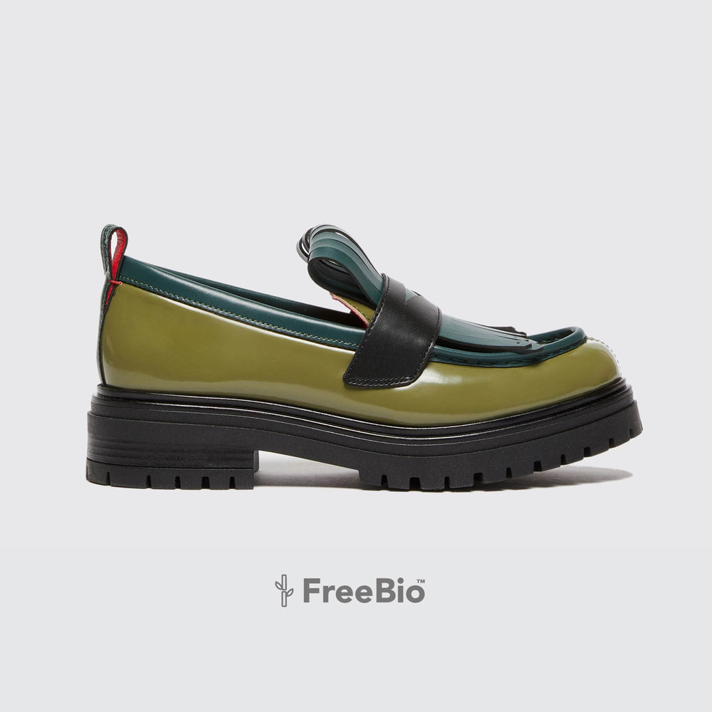 Maxi-Fringed Loafers - Green