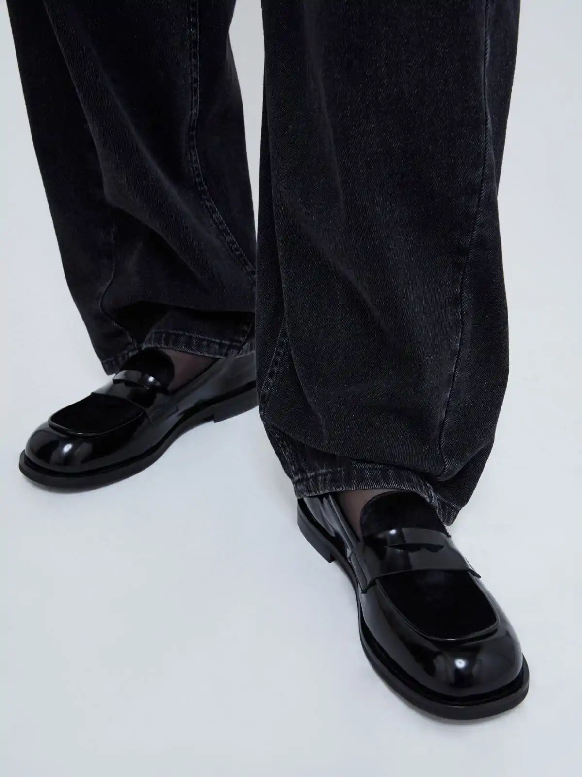 
                  
                    Loafers with ponyskin detail - Black
                  
                