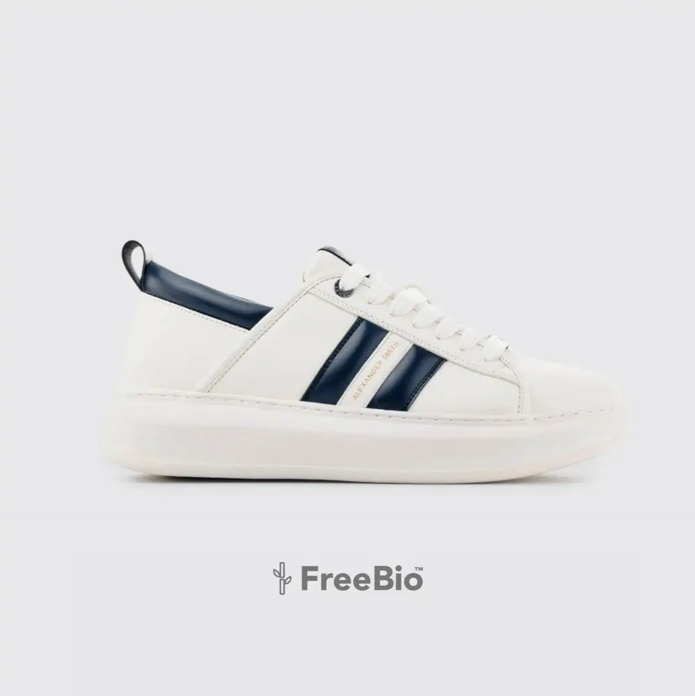 Eco Wembley Man White & Blue Shoes