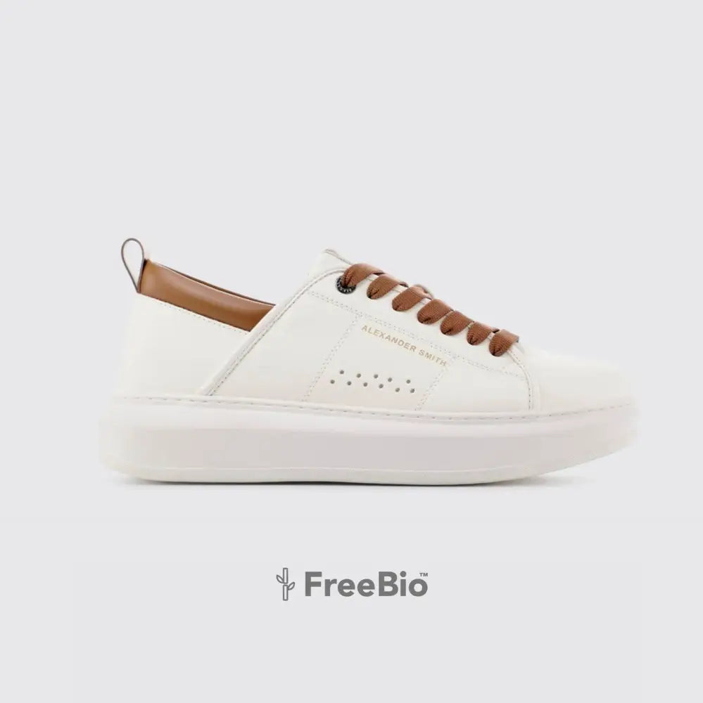 Eco Wembley Man White & Cognac Shoes