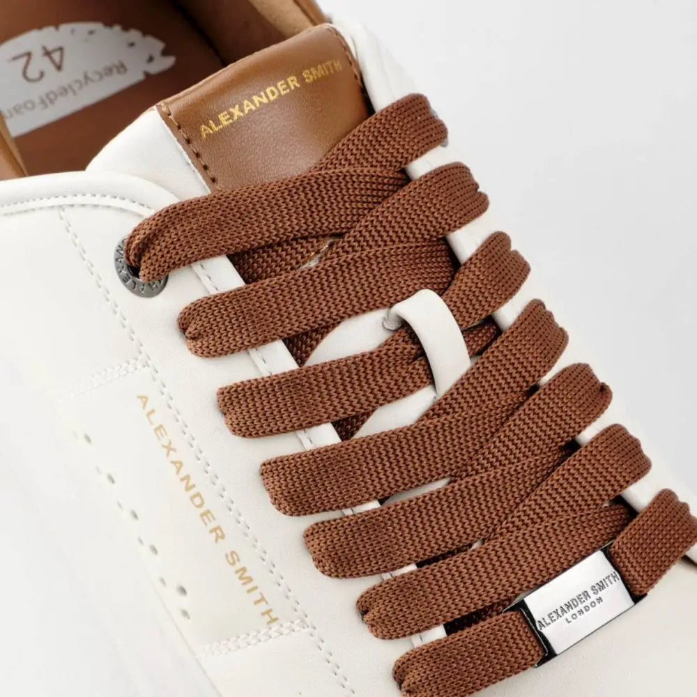 
                  
                    Eco Wembley Man White & Cognac Shoes
                  
                