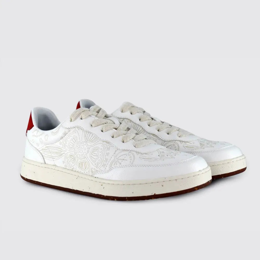 
                  
                    Evergreen All Over White Red Shoes
                  
                