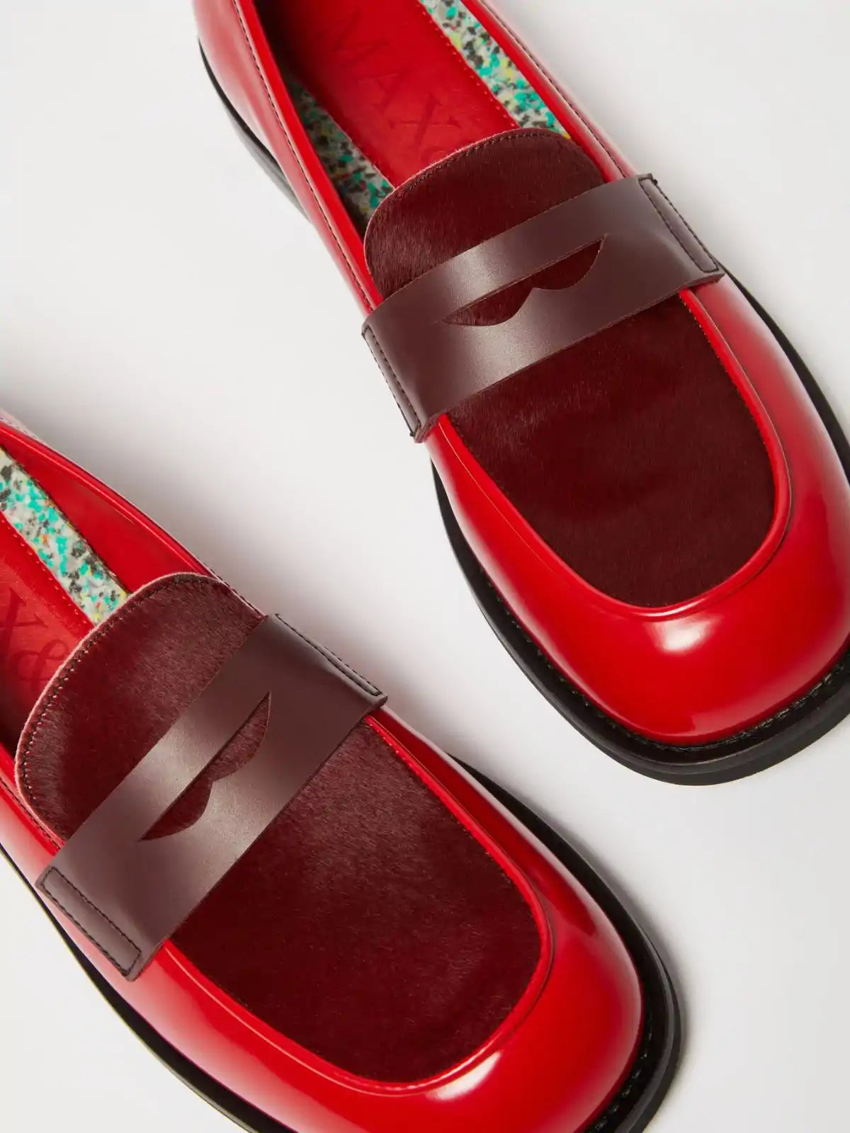 
                  
                    Loafers with ponyskin detail - Red
                  
                