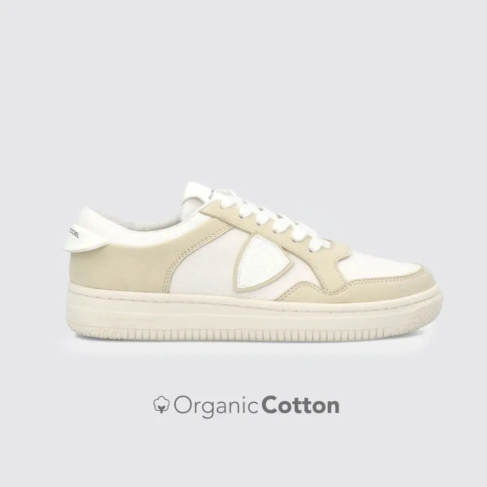 Lyon Organic Cotton White & Beige Shoes